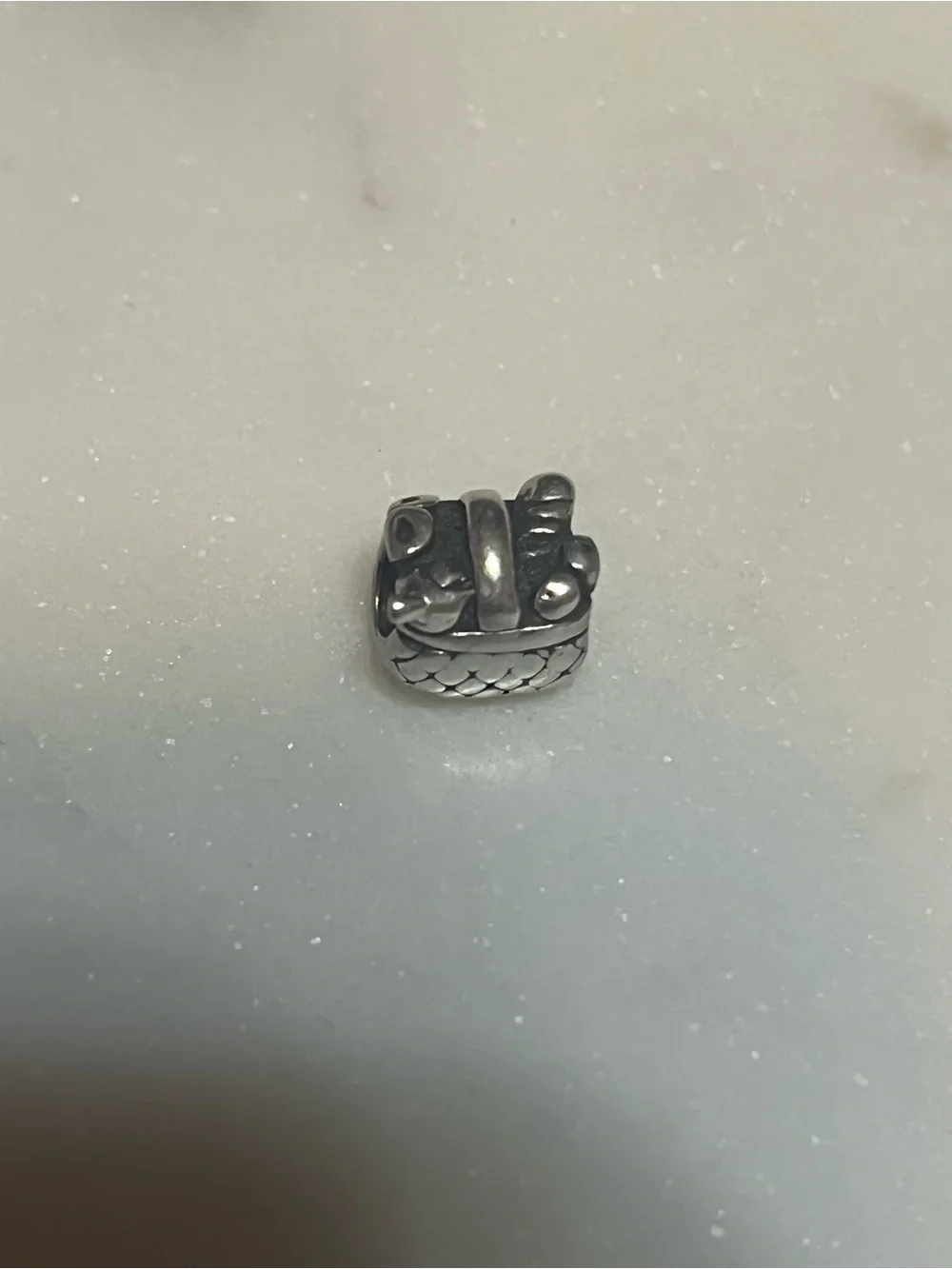 Rare- Pandora picnic basket charm. 925 sterling silver.